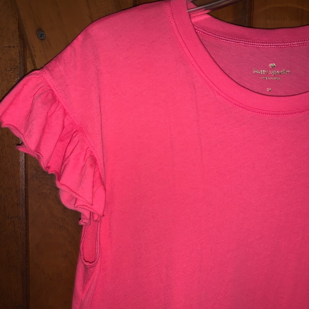 Kate Spade New York Pink Ruffle Sleeve Tee - Picture 7 of 16